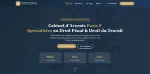 Page d'accueil d'une maquette live pour un site de cabinet d'avocats